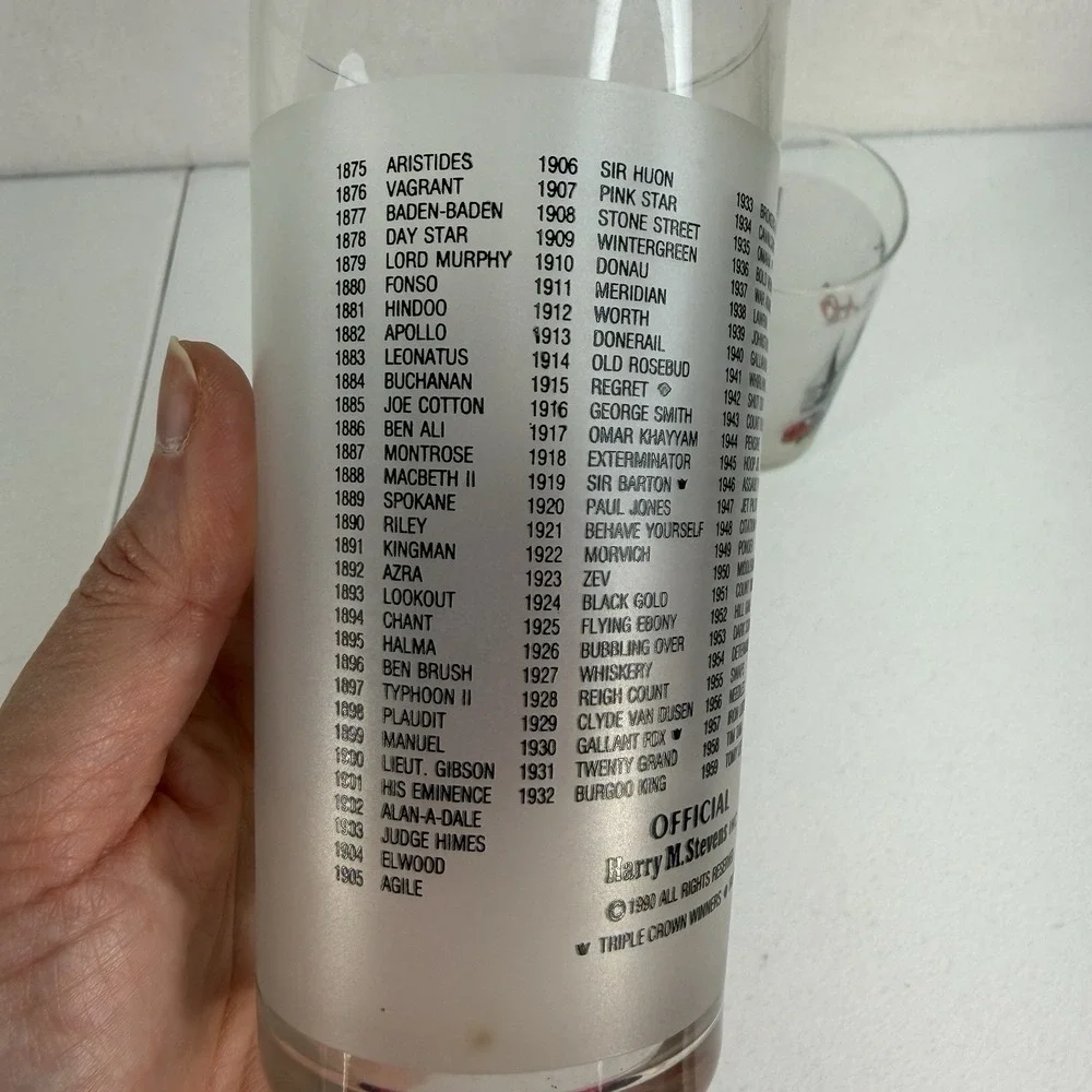 1990‎ Official Kentucky Derby Souvenir Collector Glasses Set of 2 Horse Racing